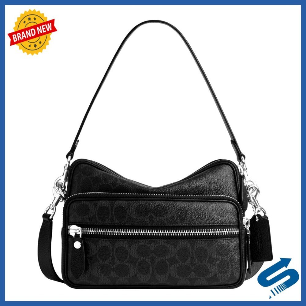 Men's Crossbody Bag with Detachable Strap, Top Handles, PVC Canvas